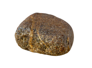 Brown river rocks on transparent background. closedup