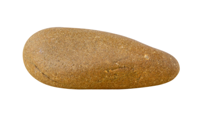 Brown river rocks on transparent background. closedup