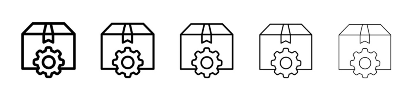 logistics managment icon thin line outline set or collection