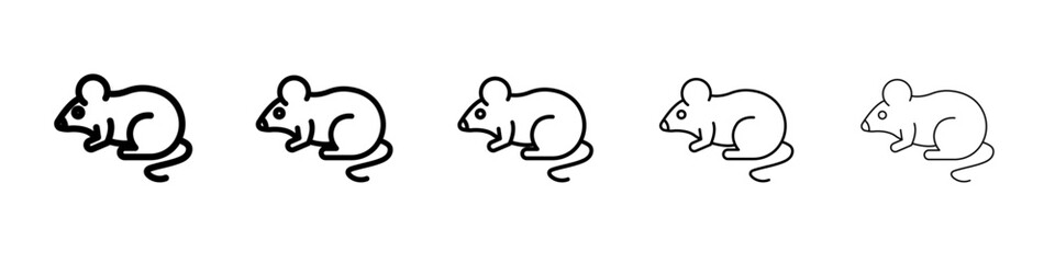Mouse animal icon thin line outline set or collection