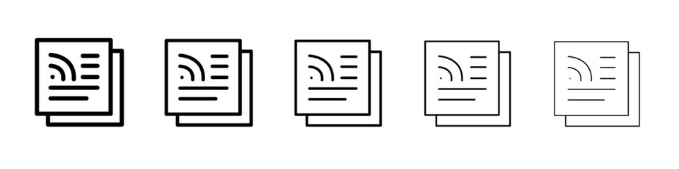 News feed icon thin line outline set or collection