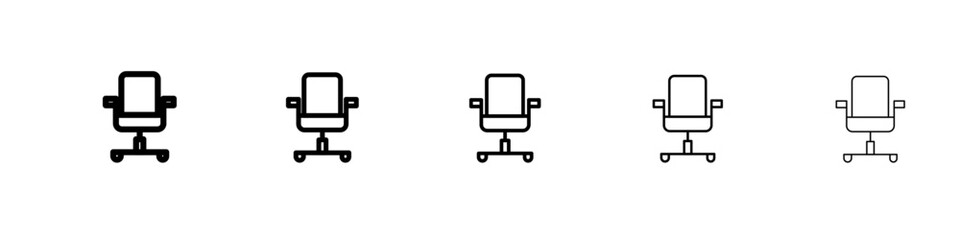 Office chair icon thin line outline set or collection