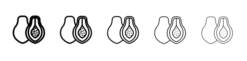 Papaya icon thin line outline set or collection