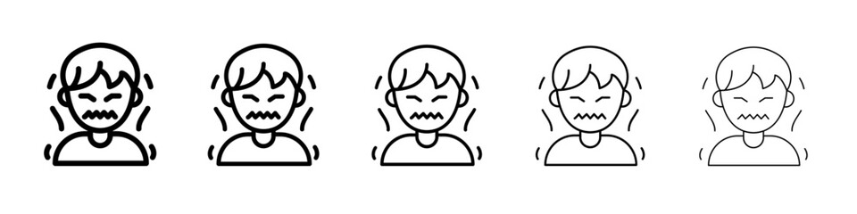 Paranoia icon thin line outline set or collection