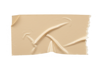 A piece of creased brown adhesive tape isolated on transparent background