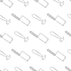 construction pattern. construction tool seamless pattern. doodle construction seamless pattern. construction tool background