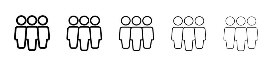 People icon thin line outline set or collection