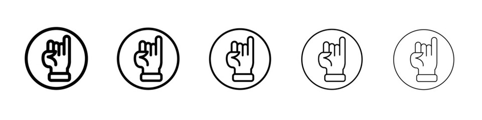 Fototapeta premium Pinky finger icon thin line outline set or collection