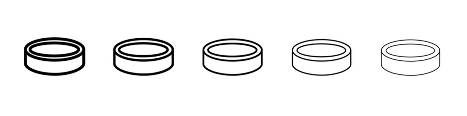 Puck icon thin line outline set or collection