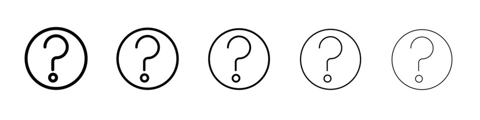 Question icon thin line outline set or collection