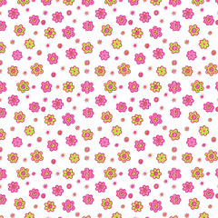 Pink and green floral pattern pink flowers green flowers