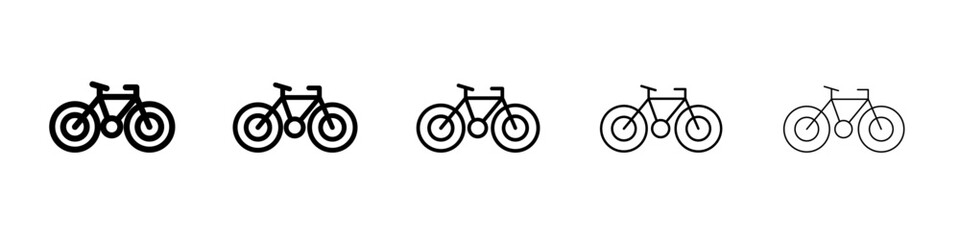 Road bike bicycle icon thin line outline set or collection