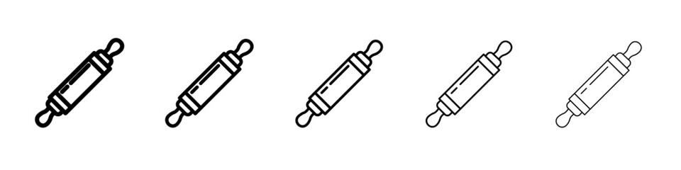 rolling pin icon thin line outline set or collection