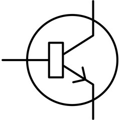 Transistor icon. Vector editable stroke.