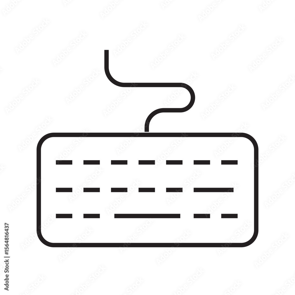 Poster line icon of keyboard. ideal for computing, typing, desktop device, office work, and digital input. 