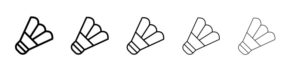 Shuttlecock icon thin line outline set or collection