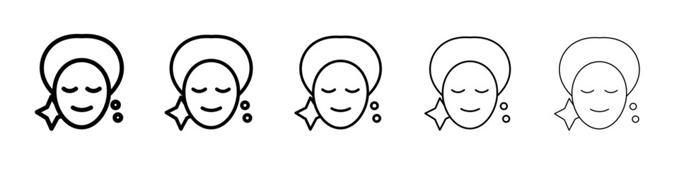 Skin care icon thin line outline set or collection