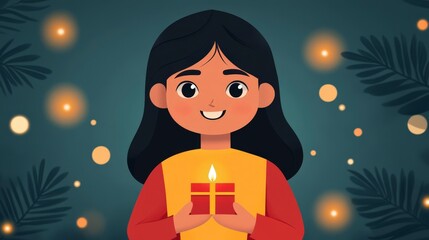 Happy Child with Gift, Celebrating Family Moments, Joyful Exchange of Small Presents in a Festive Atmosphere