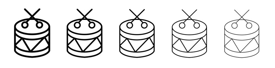 Snare drum icon thin line outline set or collection