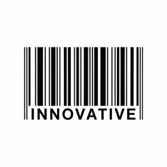 A black and white barcode illustration with the text INNOVATIVE in bold black capital letters positioned directly below the barcode.