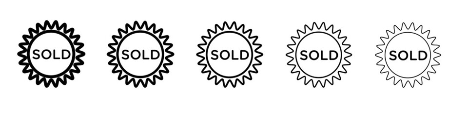 Sold icon thin line outline set or collection
