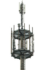High metal cell tower with alpha channel isolation