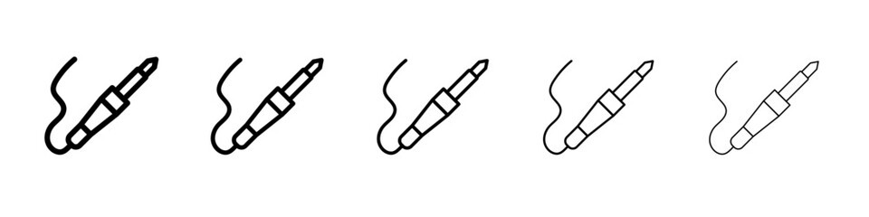 Soldering iron icon thin line outline set or collection