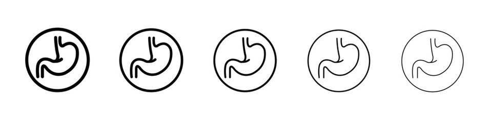 Fototapeta premium Stomach icon thin line outline set or collection