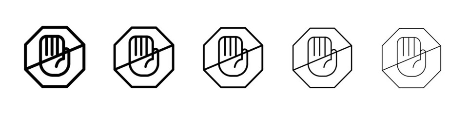 Stop violence icon thin line outline set or collection