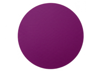 A vibrant purple circle with a subtle textured surface is isolated on transparent background, ideal for design projects