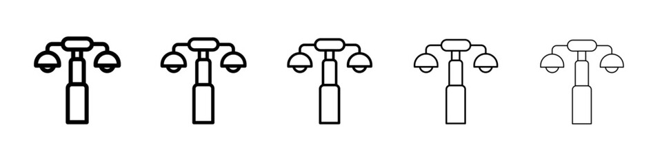 Street lighting icon thin line outline set or collection