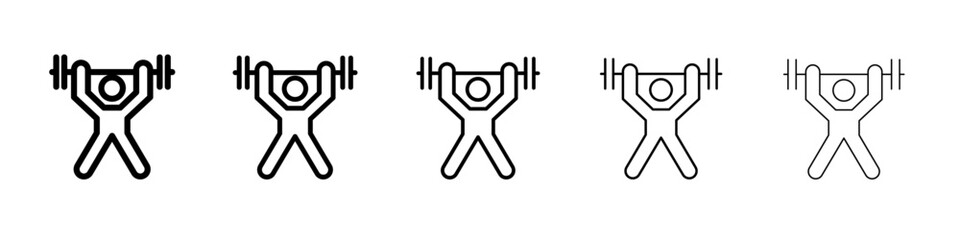 Strenght training icon thin line outline set or collection