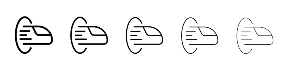 Subway high speed train icon thin line outline set or collection