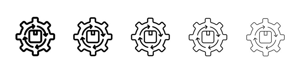 Supply chain process icon thin line outline set or collection