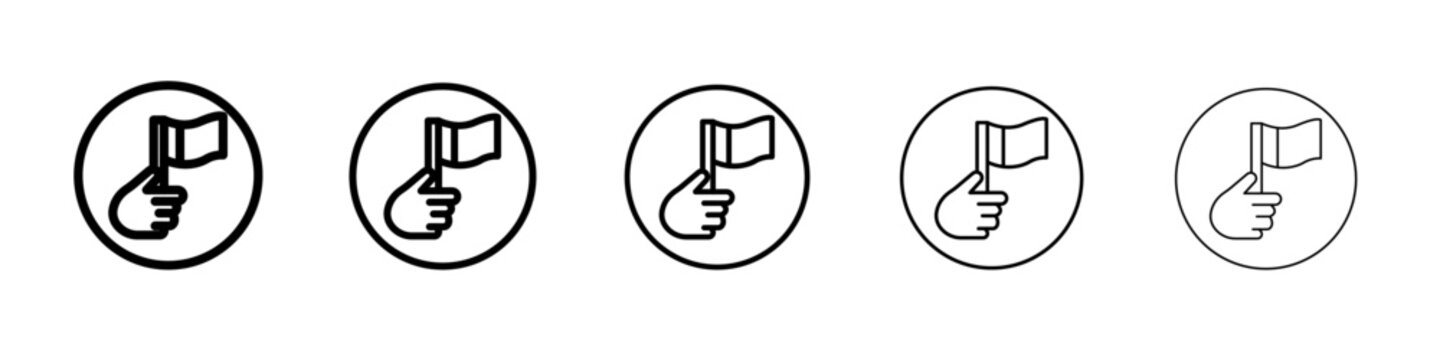 Surrender, capitulate, give up icon thin line outline set or collection