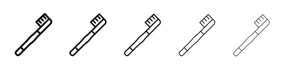 tooth brush icon thin line outline set or collection