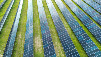 Sunlight captured by solar panel grid