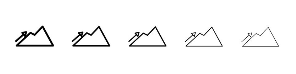 uphill icon thin line outline set or collection