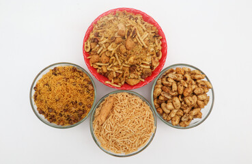 Traditional Indian Namkeen Assortment with Spiced Peanuts