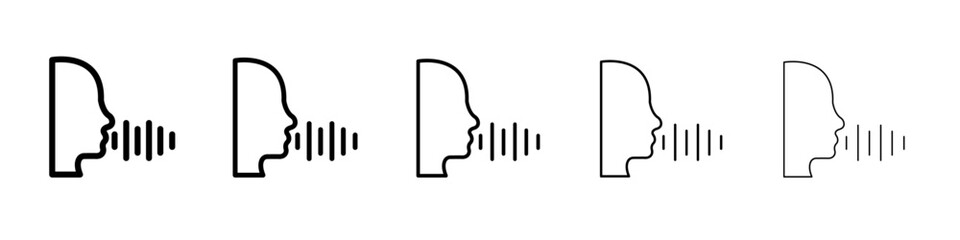 Voice recognition icon thin line outline set or collection