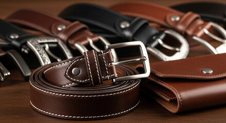 High-Quality Leather Belts and Wallet Collection
