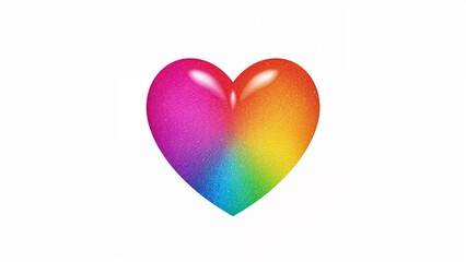Fototapeta premium Glossy rainbow heart symbolizing love and romance