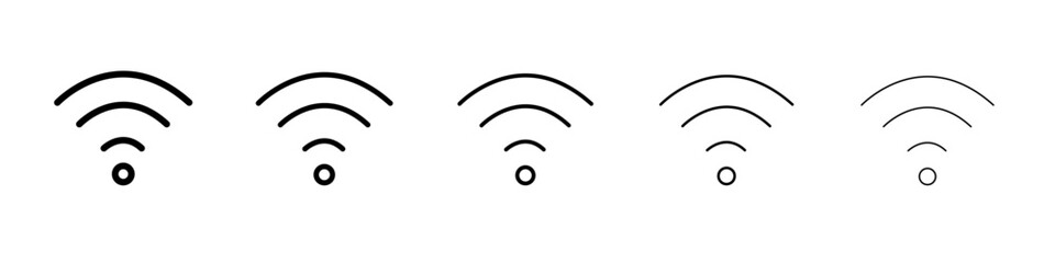 Wifi icon thin line outline set or collection