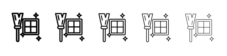 windows cleaning icon thin line outline set or collection