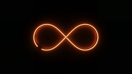 Fototapeta premium Vibrant neon infinity sign representing endless eternity