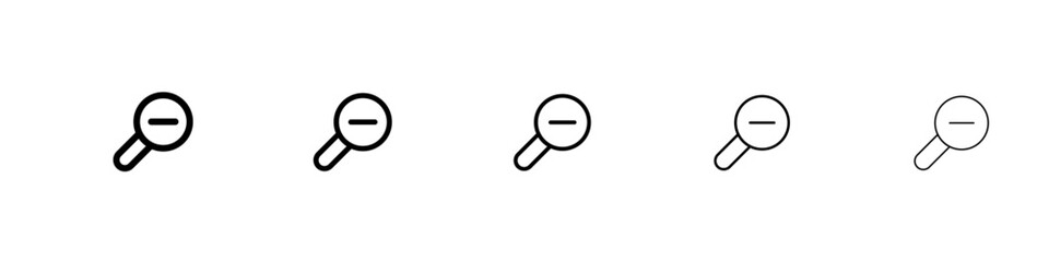 Zoom out icon thin line outline set or collection