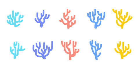 Flat Sea Coral Vector