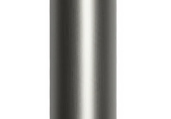 A seamless texture of a brushed metal cylinder, isolated on transparent background, shows a sleek and modern industrial design