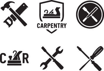 Set of Carpentry logo icon