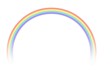A vivid and colorful rainbow arc isolated on transparent background, radiating hope and joy